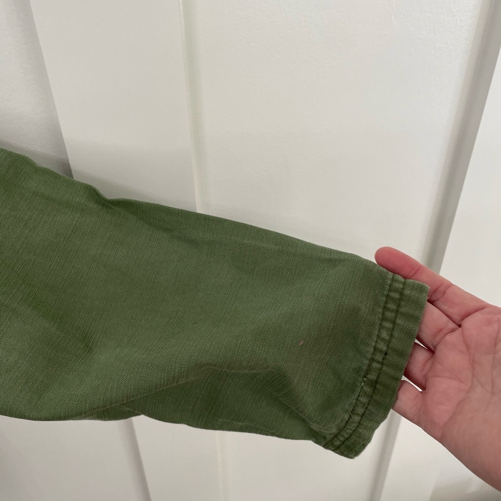Women’s Madewell Army Green Button front Jacket-Large-cinch drawstring-Pockets - Picture 3 of 7